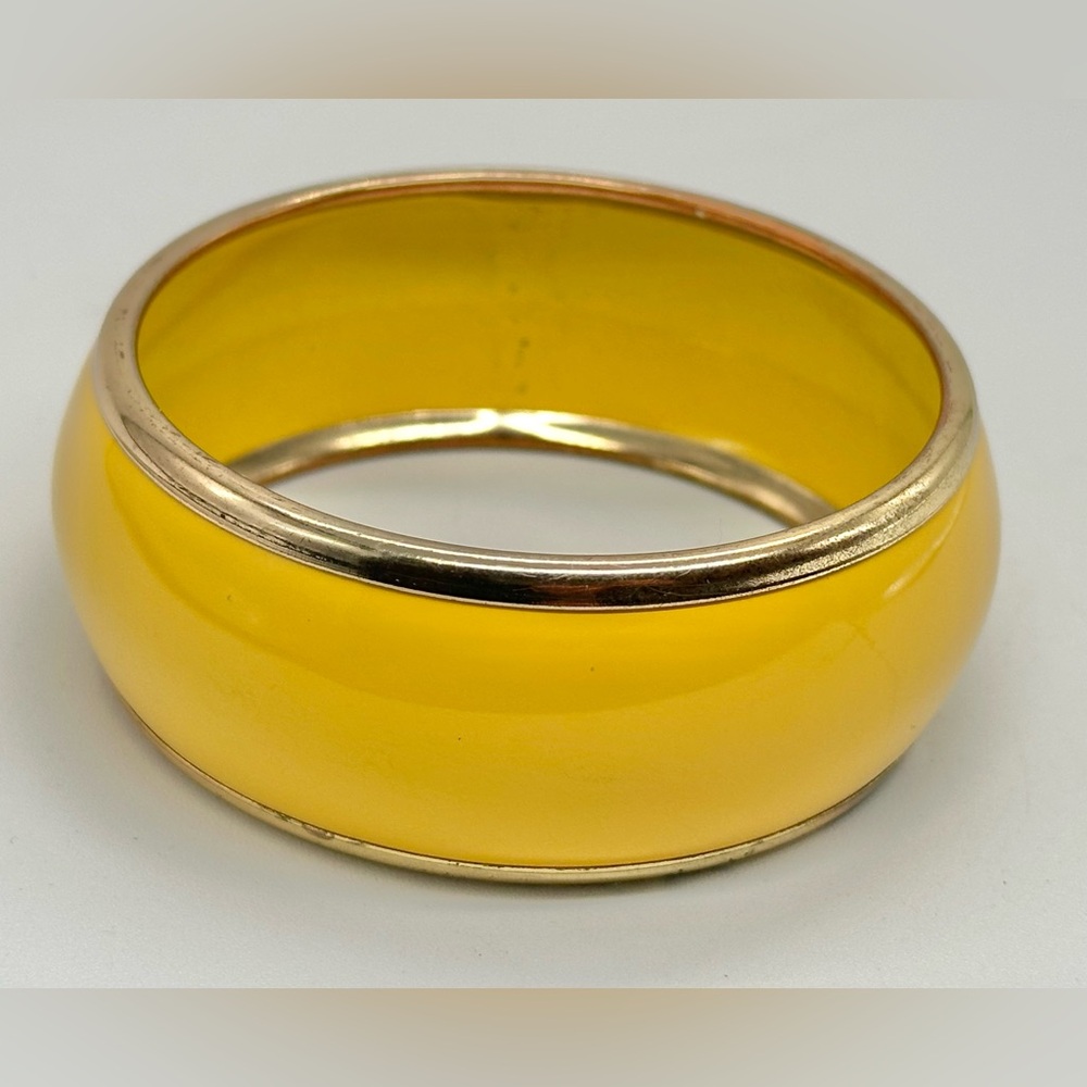 Yellow Lightweight Metal Bangle Bracelet Bold Sunny